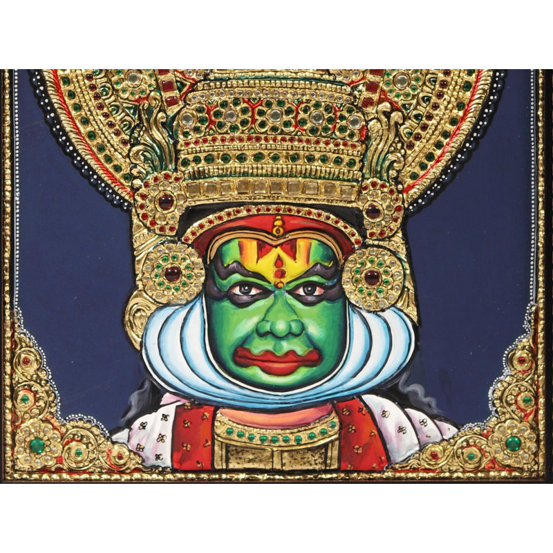 Kathakali Face | Framed Tanjore Painting