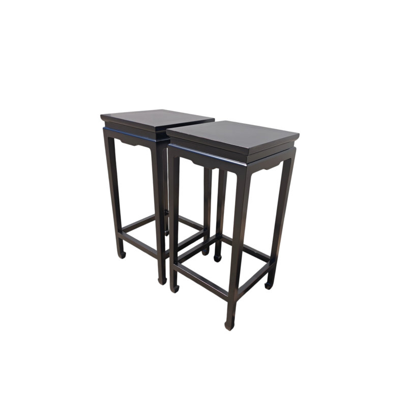 Pair of Elm Wood Side Tables