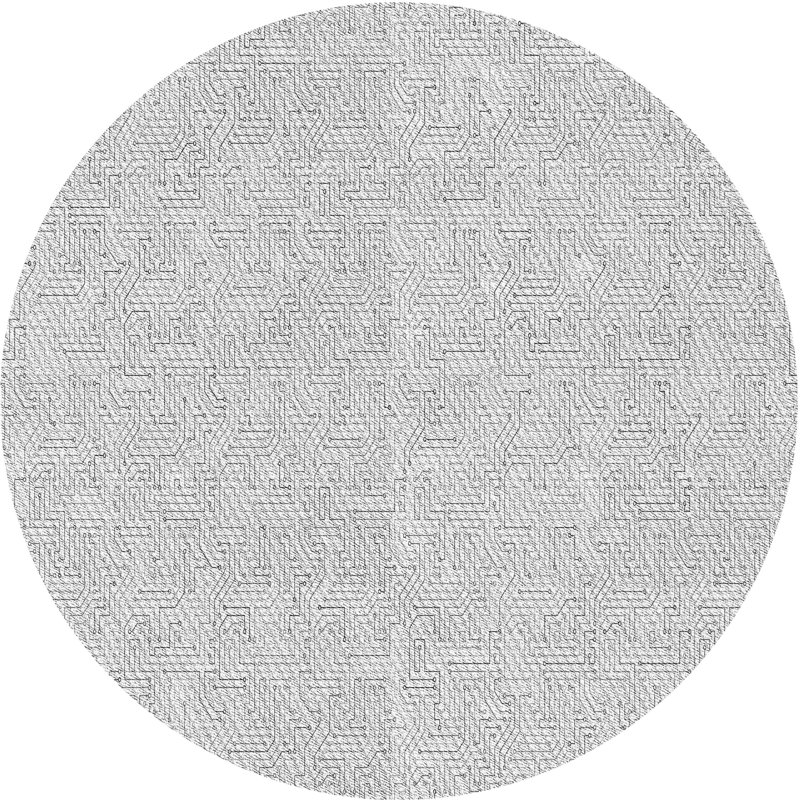 Tapis 100% à motif lavable à la machine 2989 4, Rond 4 pi