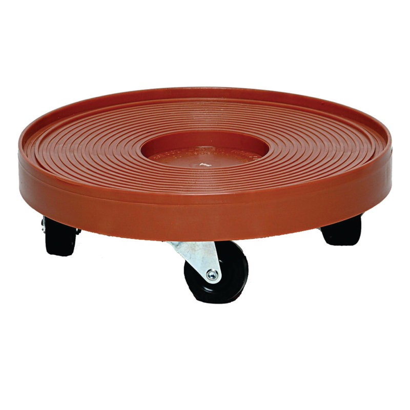 Eaton DeVault Plastic Heavy Duty Plant Caddy, 4" H x 12" W x 12" D, Terra Cotta