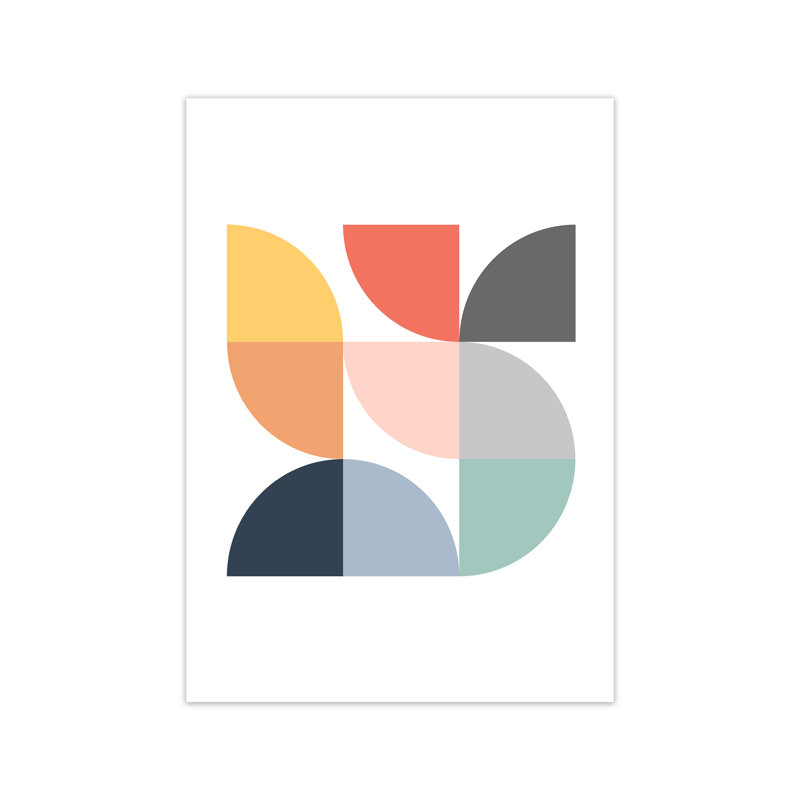Scandi Quarter Circles A - Print, No Frame, 59cm H x 42cm W x 1cm D