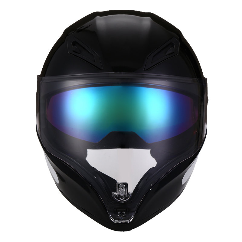 Double Visor Full Face Motorcycle Helmet DOT Certified ABS Shell with Clear and Tinted Sun Visor, Comfortable Ventilated Safety Gear for Men Women Street Riding .