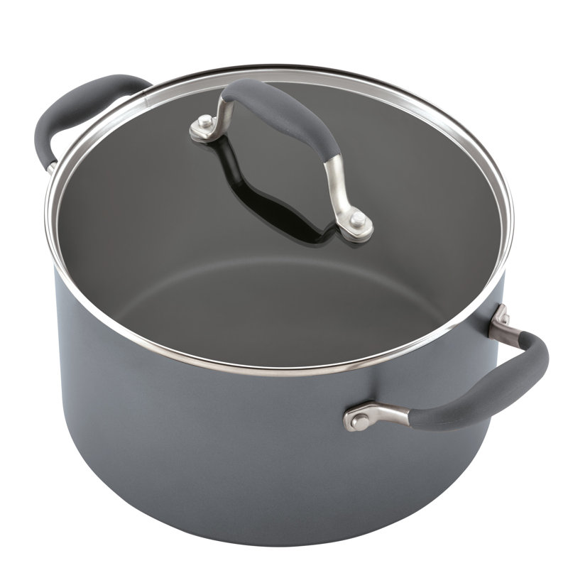 Anolon Advanced Home Hard Anodized Nonstick Cookware Pots and Pans Set, 9 Piece, Moonstone