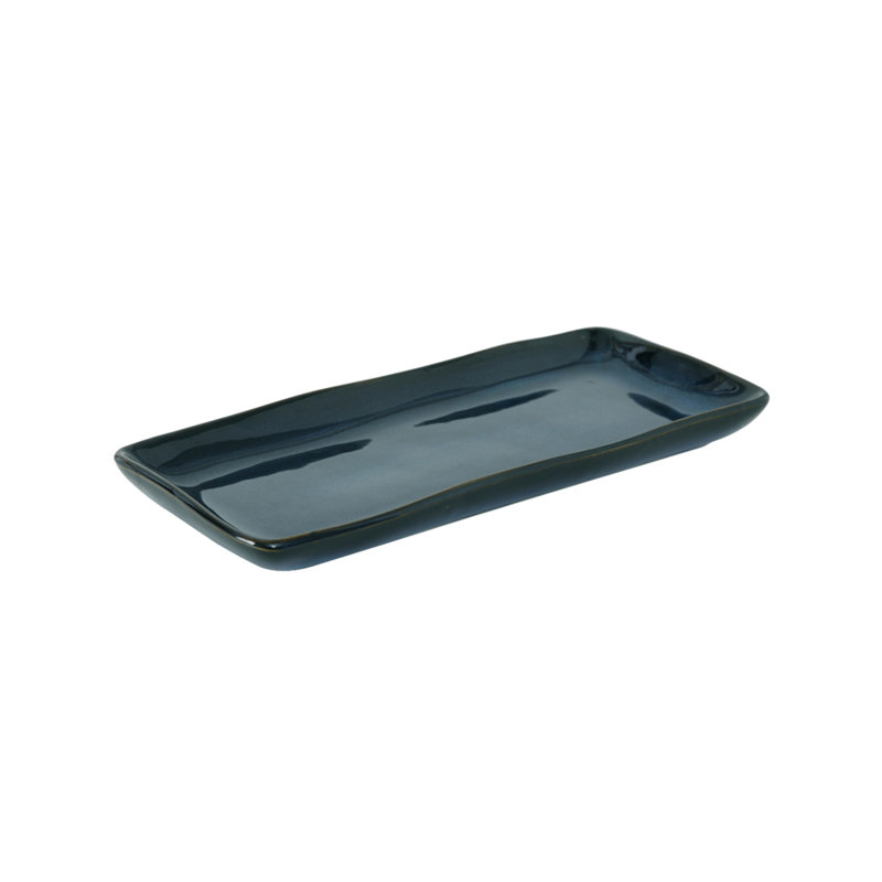 Plateau artisanal, Bleu ciel nocturne, H 1,13 po x l 11,63 po x P 5,13 po