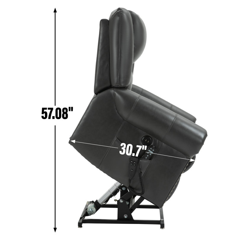 Fauteuil inclinable Power Lift, Similicuir gris
