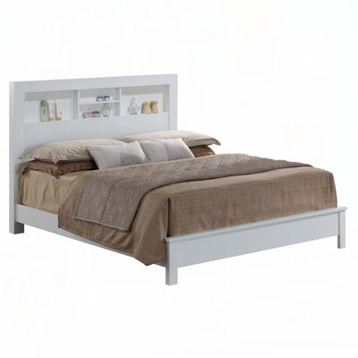 Base de lit plateforme en bois avec rangement