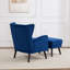 Upholstered Wingback Chair with Footstool-2088036194