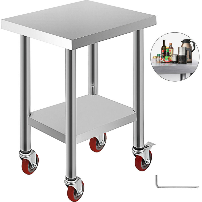 VEVOR No Style Steel Adjustable Work Table, 34" H x 24" L x 18" W