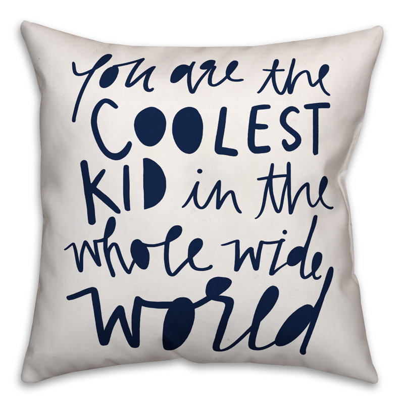 Housse et insert de coussin Coolest Kid, Bleu