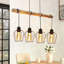 Ajeta 4‑Light Burnt Wood Kitchen Island Pendant