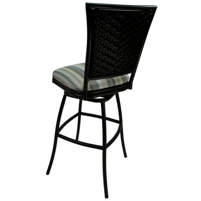 Tabouret de bar d'extérieur sans accoudoirs 34 po Erin - Lin gris foncé - Brun