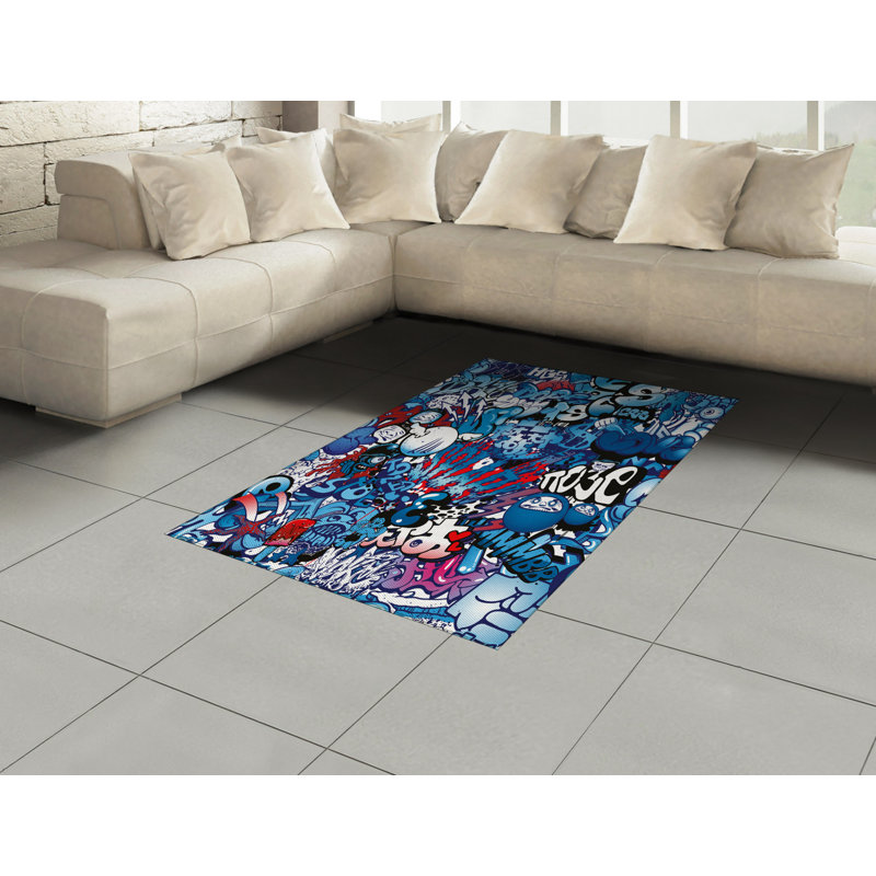 Tapis décoratif coloré en fibres de polyester à haute densité, Rectangle— 4 pi x 5 pi 8 po