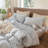 MooMee Pillowcases 100% Washed Cotton Linen Like Textured Breathable Soft-120129057-108202832