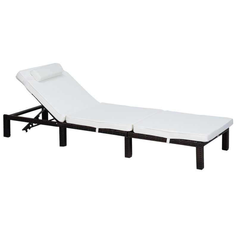 Outdoor Lounge Chair, White/Black