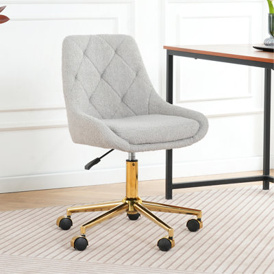 Chaise de salle à manger en tissu de velours de style moderne avec pieds dorés et pieds dorés, doux et confortable, réglable en hauteur, facile à déplacer, économise de l'espace (ensemble de 1)