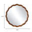 Miroir mural rond en bois ondulé pour maison de campagne