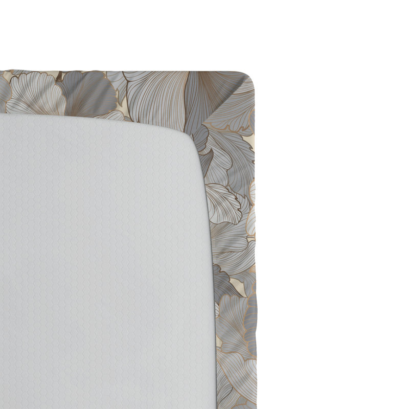 Drap-housse Ambesonne, Drap-housse de taille simple, Bleu, gris pâle, crème / floral
