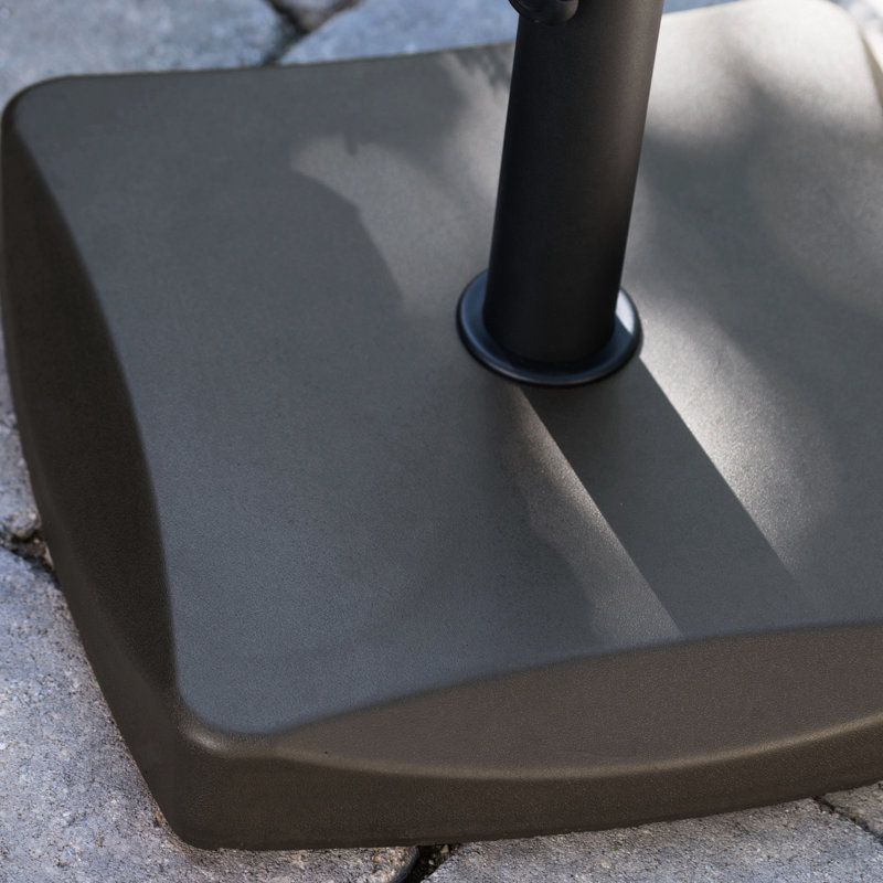 Porte-parapluies 55 lb - fabriqué en béton et en acier, peut accueillir un parasol de 8 pieds, brun, 17,59 po X 14,23 po, base solide,