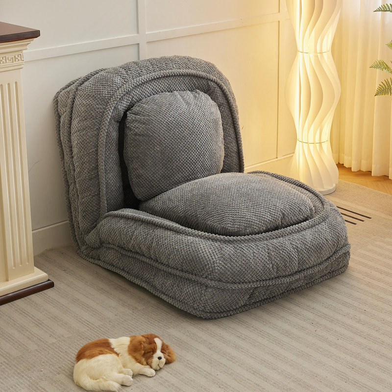 Canapé paresseux polyvalent pliable avec positions réglables pour la détente, Gris