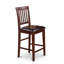 Vernon Counter Height Bar Stool - Faux Leather Pub Height Kitchen Chairs, Set of 2, Mahogany