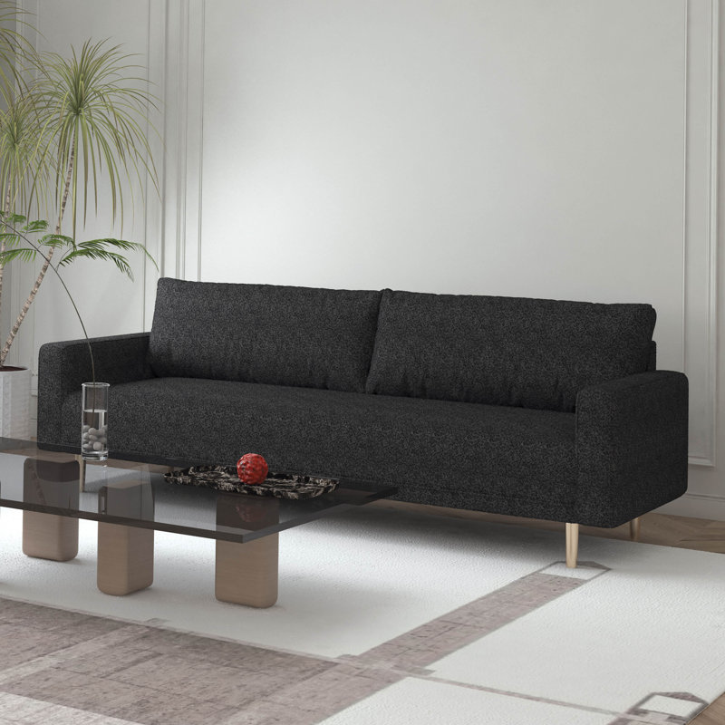 Causeuse Celal, Noir, H 35 po x l 63,5 po x P 34,5 po