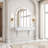 Wall-Mounted Floating Makeup Vanity with 3-Color LED Mirror-220897214