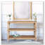 Console rustique à 3 niveaux avec détails d'inspiration gothique, table d'entrée en bois longue de 47,24 po