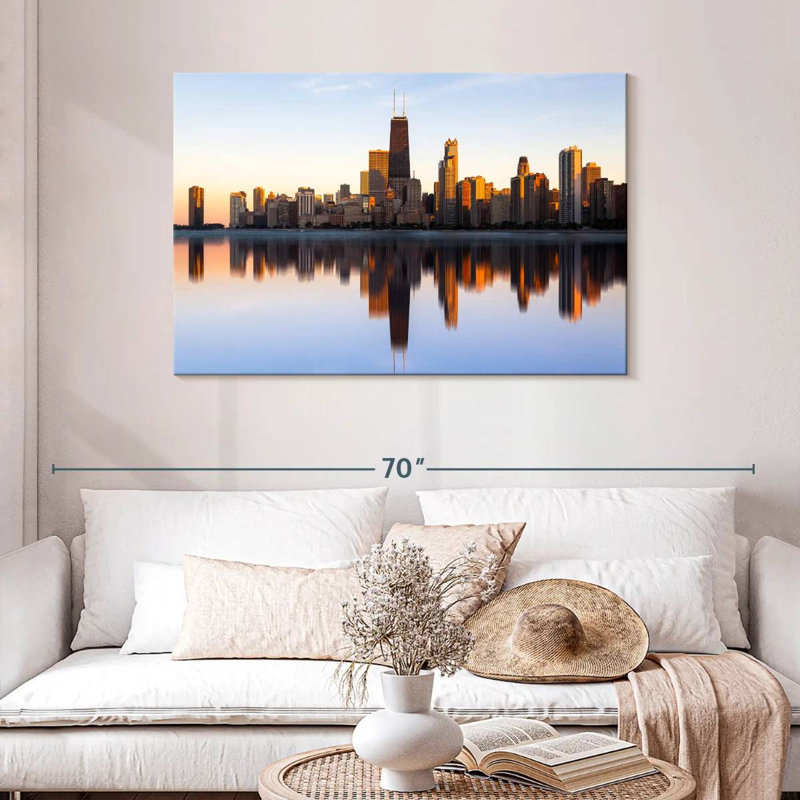 Sirci Chicago City Wispy Reflection, H 30 po x l 45 po