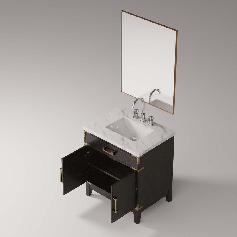 Ensemble de meuble-lavabo simple avec miroir et robinet