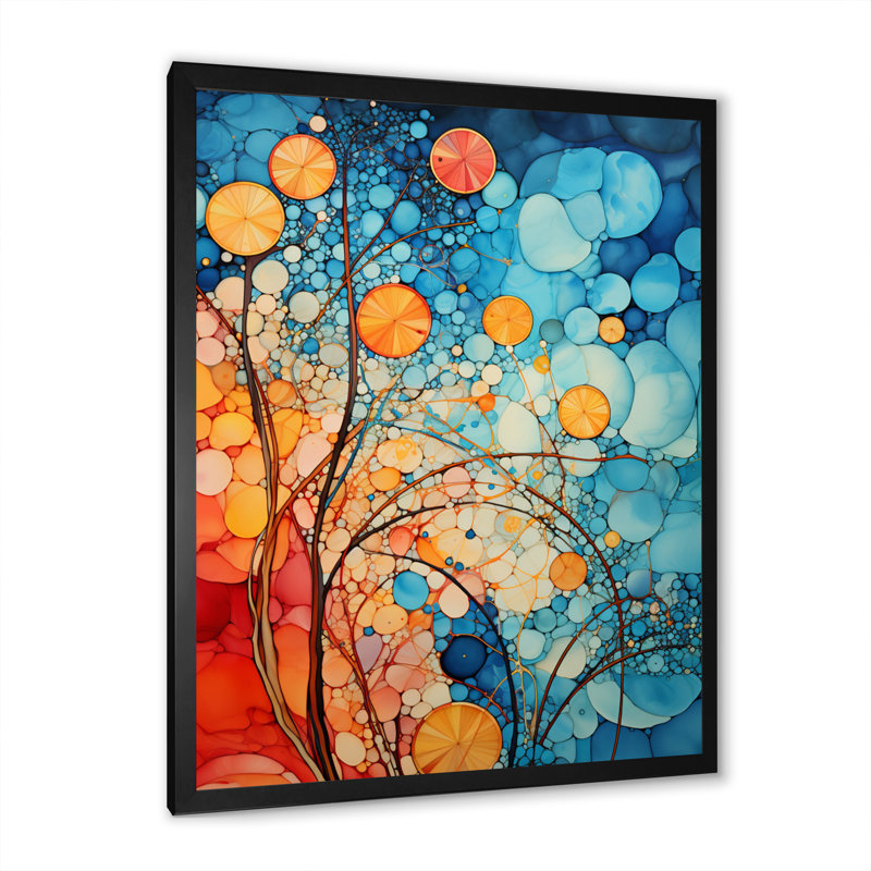 Mosaïque abstraite sur toile, Cadre photo noir, H 20 po x l 12 po x P 1 po