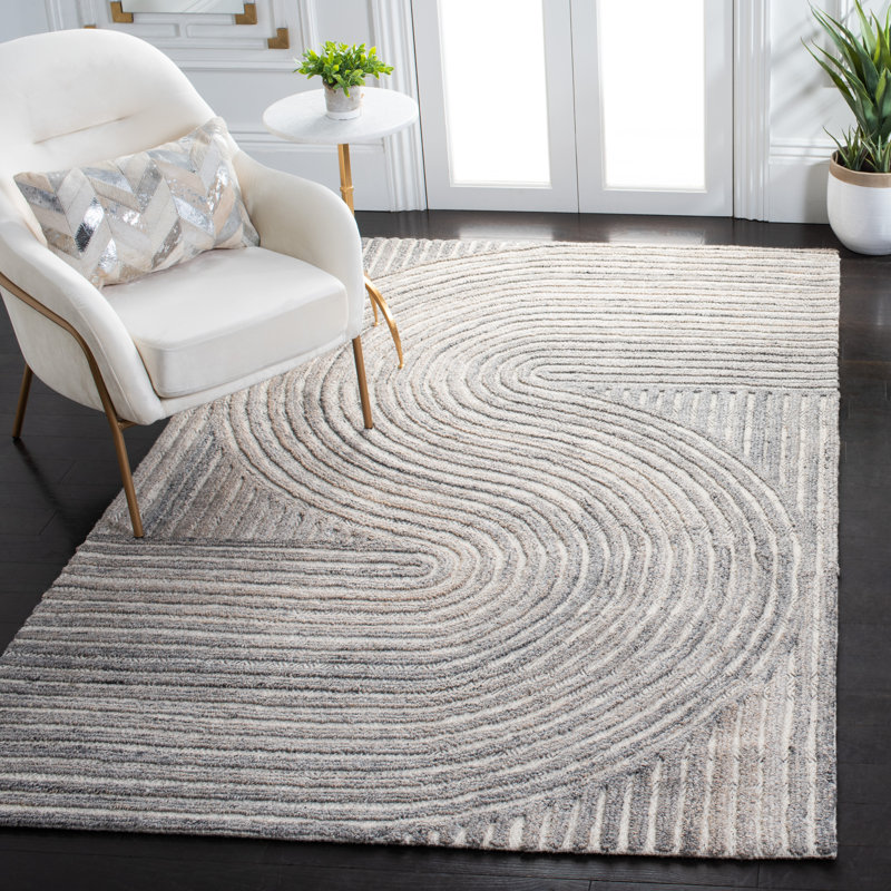 Rosalind Abstract Wool Hand Tufted Area Rug, Rectangle 152 x 244cm