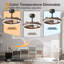 Ventilateur de plafond Fandelier 20,5 po brun rustique avec lumières, télécommande et contrôle par application, moteur CC silencieux réversible à 6 vitesses, lumière DEL à intensité variable à 3 couleurs, ventilateur de plafond moderne pour chambre à coucher ou salon