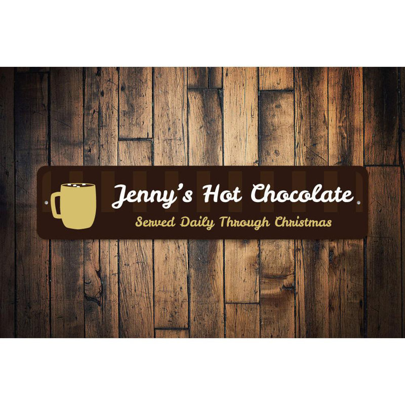 Plaque en aluminium «Hot Chocolate Bar», H 6 po x l 24 po x P 0,06 po