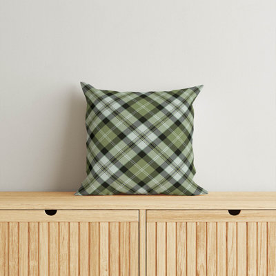 Anthony Plaid Taupe Throw Pillow