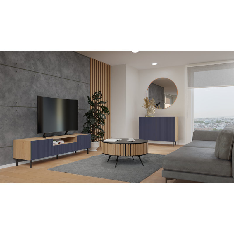 Thompsons TV Stand for TVs up to 65", Blue