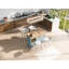 Îlot de cuisine avec comptoir 47,24 po x 33,15 po avec loquet en métal gris