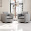 Fauteuil gris confortable avec construction, pour siège et dossier modernes et respirants, coins de chambre à coucher idéaux