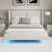 Modern Style Velvet Fabric Floating Bed Frame With LED Lights Wingback Upholstered Bed No Box Springs Needed, Size,-1710353285-1710353284