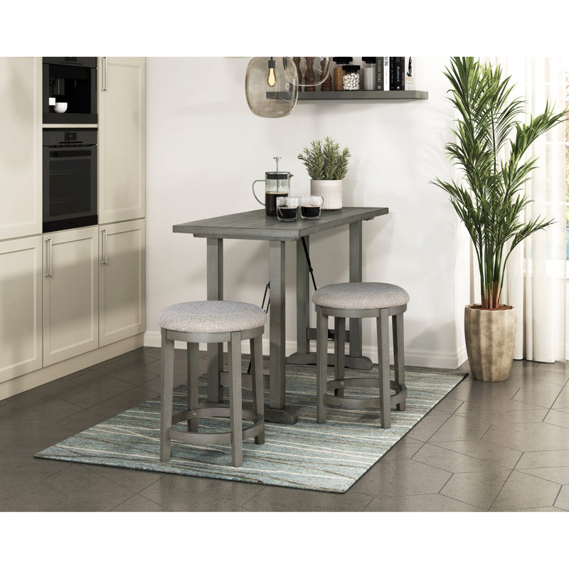 Gris, cuisine, table à hauteur de comptoir, design industriel, 4 sièges, bois, métal