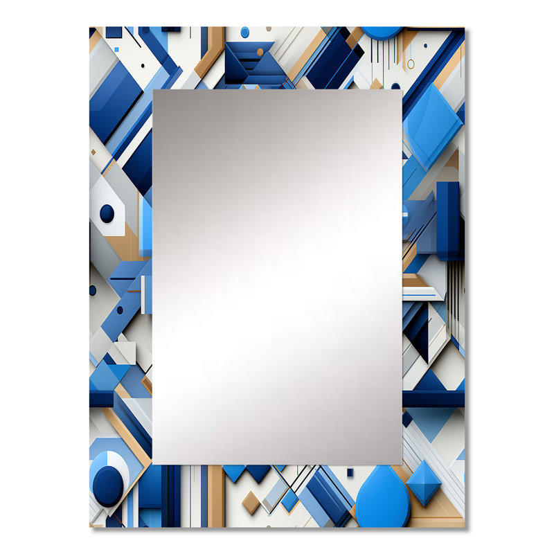 Valmonte - Blue Modern Wall Mirror, 32 po x 24 po