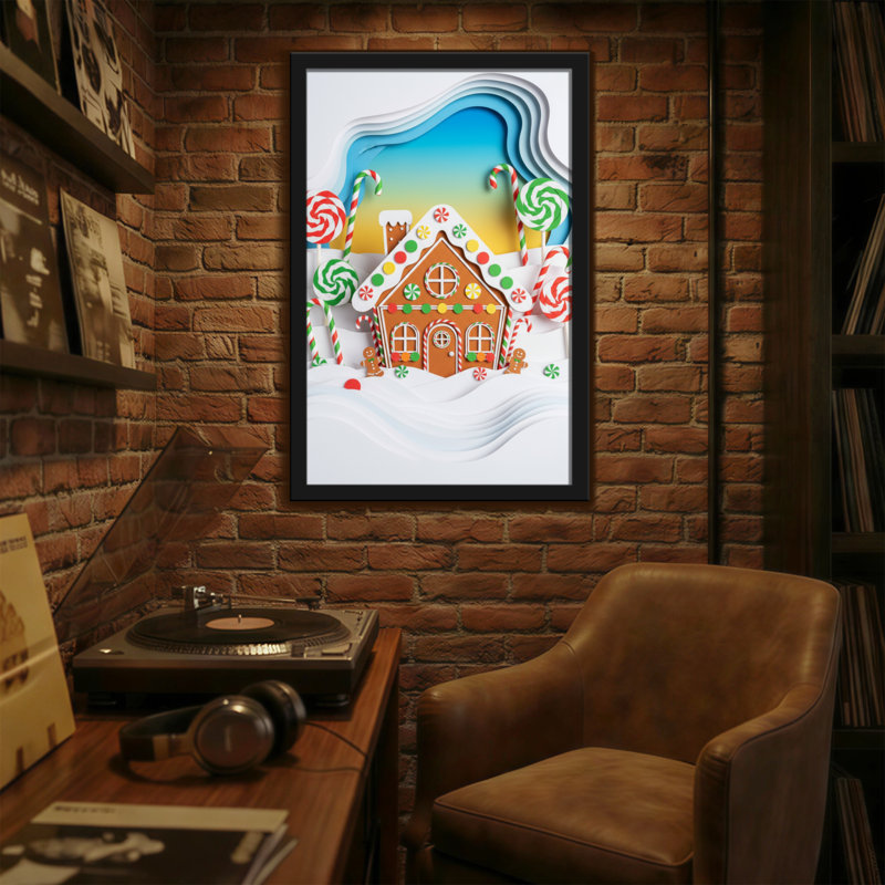 Scène de Noël maison en pain d'épice, H 30 po x l 20 po