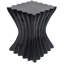 Table d'appoint décorative d'intérieur/extérieur au design ondulé, en oxyde de magnésium, 42,4 cm de long, aucun assemblage requis. Tabouret de jardin/terrasse en béton léger noir au design, idéal pour