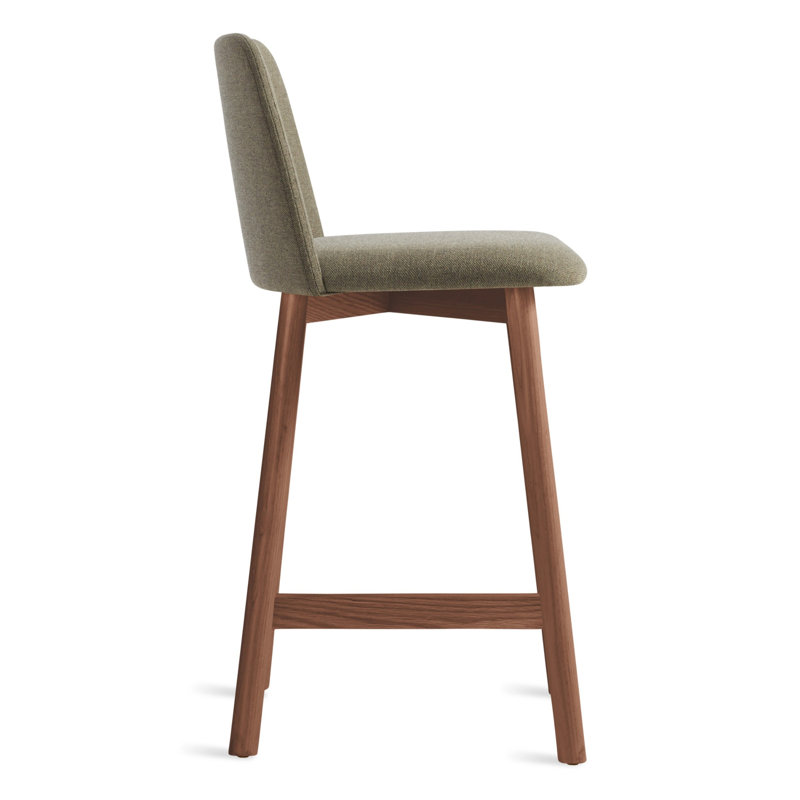 Chip Stool, White Oak, Bar Stool (31" Seat Height), Toohey Olive Plainweave