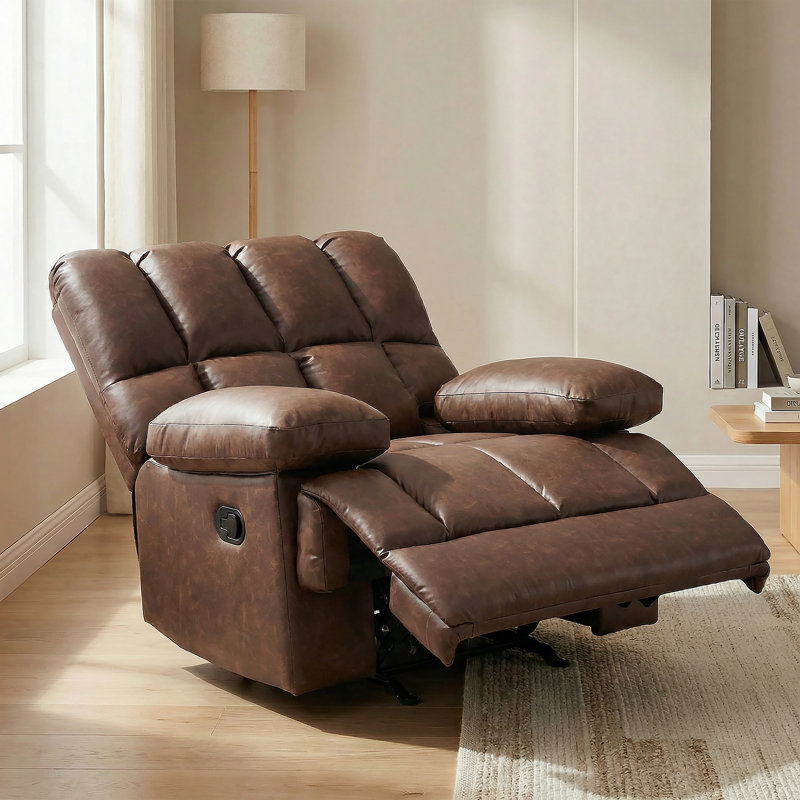 Fauteuil inclinable manuel oscillant de 43,3 po Batholo, Moka