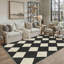Tapis moderne lavable à losanges pour le salon avec envers antidérapant-129041383-129041384
