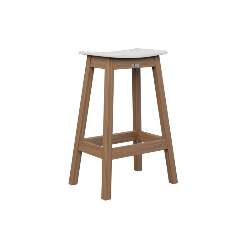 Outdoor Bar Stool, Seashell, Antique Mahogany