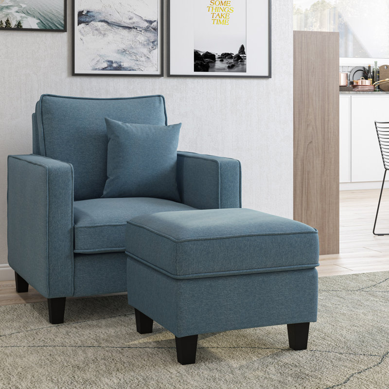 Repose-pieds standard carré de 23 po Aryash, Bleu