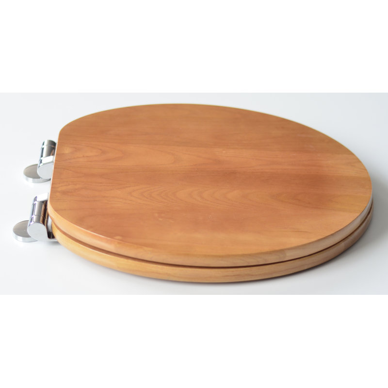 Round Toilet Seat and Lid, Natural Oak