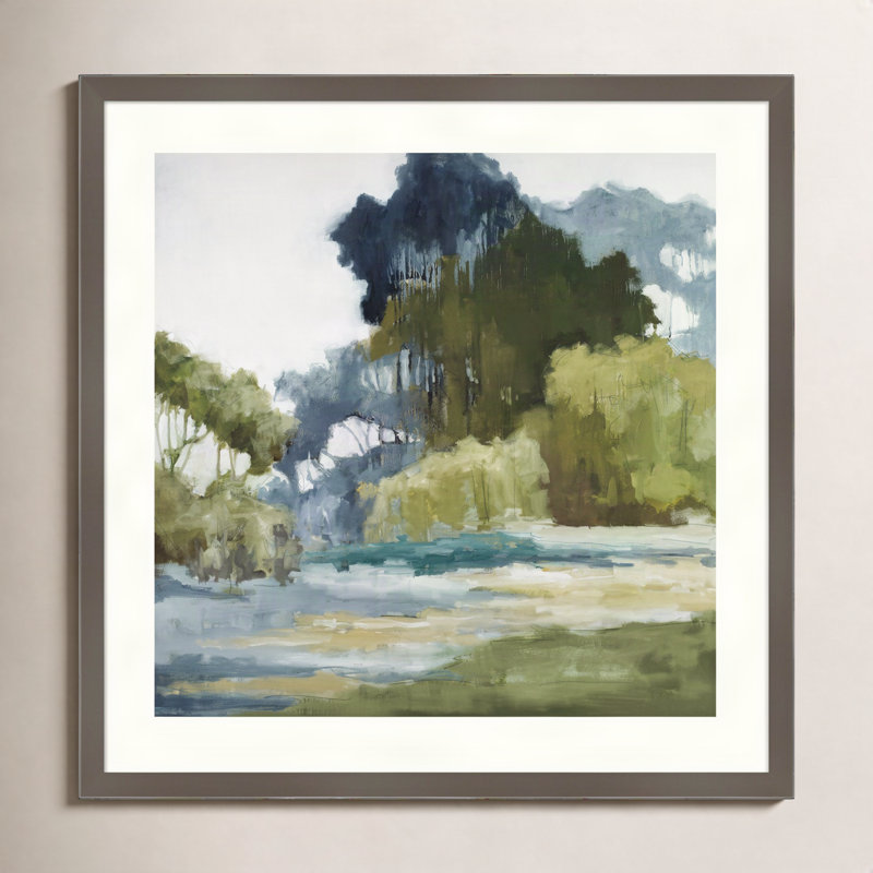 Bean Fileds Tall Trees - Cadre photo, reproduction d'art sur papier, H 33 po x l 33 po, Papier avec cadre gris