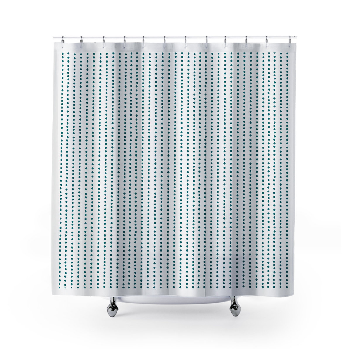 Thora Dots Mid-Century Shower Curtain, Emerald